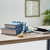 image:imageSignature Design by Ashley Jolina Retro 3 Piece Faux Book Keepsake Storage Box Set with Black Velvet Lining Nesting Design Set of 3 Blue