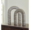 image:imageSignature Design by Ashley Large Arched Sculpture Set of 2 Taupe Keithton