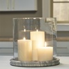 image:imageSignature Design by Ashley Large Glass amp Marble Hurricane Candle HolderClear  Beige