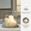 image:imageSignature Design by Ashley Large Glass amp Marble Hurricane Candle HolderClear  Beige
