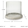 image:imageSignature Design by Ashley Large Glass amp Marble Hurricane Candle HolderClear  Beige