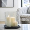image:imageSignature Design by Ashley Large Glass amp Marble Hurricane Candle HolderClear  Black