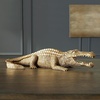 image:imageSignature Design by Ashley Lauretman Contemporary Polyresin Alligator Sculpture Antique Gold
