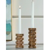 image:imageSignature Design by Ashley Marble Taper Candle Holder Set Set of 2 Tan