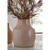 image:imageSignature Design by Ashley Millcott Casual Ceramic Reactive Glaze Finished Vase Tan