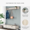 image:imageSignature Design by Ashley Neilsville Wall Mounted Coat Rack with Shelf WhitewashBeige