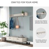 image:imageSignature Design by Ashley Neilsville Wall Mounted Coat Rack with Shelf WhitewashBeige