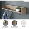 image:imageSignature Design by Ashley Neilsville Wall Mounted Coat Rack with Shelf WhitewashNatural Beige