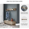 image:imageSignature Design by Ashley Neilsville Wall Mounted Coat Rack with Shelf WhitewashNatural Beige
