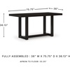 image:imageSignature Design by Ashley Neymorton Modern Counter Height Dining Table with Trestle Base Thick Top Profile Mango Veneer Dark Brown Finish Seats 4Contemporary