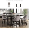 image:imageSignature Design by Ashley Neymorton Modern Counter Height Dining Table with Trestle Base Thick Top Profile Mango Veneer Dark Brown Finish Seats 4Contemporary