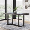 image:imageSignature Design by Ashley Neymorton Modern Counter Height Dining Table with Trestle Base Thick Top Profile Mango Veneer Dark Brown Finish Seats 4Contemporary