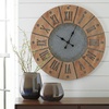 image:imageSignature Design by Ashley Payson Farmhouse Wall Clock 30 x 30 Inches Natural Wood FinishPayson