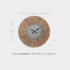 image:imageSignature Design by Ashley Payson Farmhouse Wall Clock 30 x 30 Inches Natural Wood FinishPayson