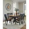 image:imageSignature Design by Ashley Phillinger Casual Dining Butterfly Extension Table Seats up to 6 Medium Brown amp Black