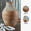 image:imageSignature Design by Ashley Reclove Casual Indoor Abstract Terra Cotta Tabletop Vase White amp Light BrownWhite  Light Brown