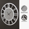 image:imageSignature Design by Ashley Reinport Contemporary Glass and Crystal Analog Wall Clock with Roman Numerals Sliver amp Black
