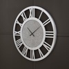 image:imageSignature Design by Ashley Reinport Contemporary Glass and Crystal Analog Wall Clock with Roman Numerals Sliver amp Black