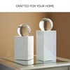 image:imageSignature Design by Ashley Sellner Sculpture Clear Crystal and White Marble Sculpture Minimalist Modern Accent for Contemporary Shelves Consoles and Tabletops 5 W x 5 D x 1225 H5 W x 5 D x 1425 H
