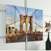 image:imageSignature Design by Ashley Shayward Contemporary Brooklyn Bridge Glass Wall Art 48 x 36 Inches Blue amp Light Brown
