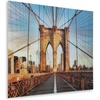 image:imageSignature Design by Ashley Shayward Contemporary Brooklyn Bridge Glass Wall Art 48 x 36 Inches Blue amp Light Brown