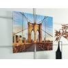 image:imageSignature Design by Ashley Shayward Contemporary Brooklyn Bridge Glass Wall Art 48 x 36 Inches Blue amp Light Brown