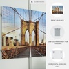 image:imageSignature Design by Ashley Shayward Contemporary Brooklyn Bridge Glass Wall Art 48 x 36 Inches Blue amp Light Brown