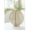 image:imageSignature Design by Ashley Sheabourne Contemporary Glass Vase Large 13 Inch Width Wide Mouth HandPainted CopperTone Line Tabletop Console Decor for Dry Florals Cream 125 H13 W x 775 D x 12 H