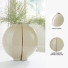 image:imageSignature Design by Ashley Sheabourne Contemporary Glass Vase Large 13 Inch Width Wide Mouth HandPainted CopperTone Line Tabletop Console Decor for Dry Florals Cream 125 H13 W x 775 D x 12 H