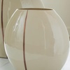 image:imageSignature Design by Ashley Sheabourne Contemporary Glass Vase Large 13 Inch Width Wide Mouth HandPainted CopperTone Line Tabletop Console Decor for Dry Florals Cream 125 H1025 W x 525 D x 9 H