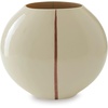 image:imageSignature Design by Ashley Sheabourne Contemporary Glass Vase Large 13 Inch Width Wide Mouth HandPainted CopperTone Line Tabletop Console Decor for Dry Florals Cream 125 H1025 W x 525 D x 9 H