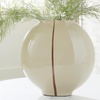 image:imageSignature Design by Ashley Sheabourne Contemporary Glass Vase Large 13 Inch Width Wide Mouth HandPainted CopperTone Line Tabletop Console Decor for Dry Florals Cream 125 H13 W x 775 D x 12 H