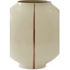 image:imageSignature Design by Ashley Sheabourne Contemporary Glass Vase Large 13 Inch Width Wide Mouth HandPainted CopperTone Line Tabletop Console Decor for Dry Florals Cream 125 H13 W x 775 D x 12 H