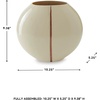 image:imageSignature Design by Ashley Sheabourne Contemporary Glass Vase Large 13 Inch Width Wide Mouth HandPainted CopperTone Line Tabletop Console Decor for Dry Florals Cream 125 H1025 W x 525 D x 9 H