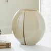 image:imageSignature Design by Ashley Sheabourne Contemporary Glass Vase Large 13 Inch Width Wide Mouth HandPainted CopperTone Line Tabletop Console Decor for Dry Florals Cream 125 H1025 W x 525 D x 9 H