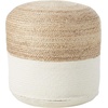 image:imageSignature Design by Ashley Sweed Valley Jute Cotton amp Farmhouse Poufs 19 x 19 Inches amp 175 x 2025 InchesWhite