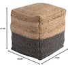 image:imageSignature Design by Ashley Sweed Valley Jute Cotton amp Farmhouse Poufs 19 x 19 Inches amp 175 x 2025 InchesWhite