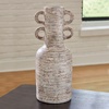 image:imageSignature Design by Ashley Wellbridge Traditional Indoor Abstract Terra Cotta Tabletop Vase with Handle White amp Light Brown