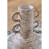 image:imageSignature Design by Ashley Wellbridge Traditional Indoor Abstract Terra Cotta Tabletop Vase with Handle White amp Light Brown