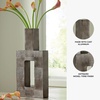 image:imageSignature Design by Ashley Wrengrove Vase Cast Aluminum Vase with Antiqued NickelTone Finish Sculptural Geometric Design for Faux and Dried Florals 988 W x 313 D x 2113 H988 W x 313 D x 21 H