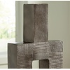 image:imageSignature Design by Ashley Wrengrove Vase Cast Aluminum Vase with Antiqued NickelTone Finish Sculptural Geometric Design for Faux and Dried Florals 988 W x 313 D x 2113 H988 W x 313 D x 21 H
