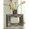 image:imageSignature Design by Ashley Wrengrove Vase Cast Aluminum Vase with Antiqued NickelTone Finish Sculptural Geometric Design for Faux and Dried Florals 988 W x 313 D x 2113 H1775 W x 313 D x 16 H