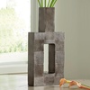 image:imageSignature Design by Ashley Wrengrove Vase Cast Aluminum Vase with Antiqued NickelTone Finish Sculptural Geometric Design for Faux and Dried Florals 988 W x 313 D x 2113 H988 W x 313 D x 21 H