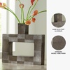 image:imageSignature Design by Ashley Wrengrove Vase Cast Aluminum Vase with Antiqued NickelTone Finish Sculptural Geometric Design for Faux and Dried Florals 988 W x 313 D x 2113 H1775 W x 313 D x 16 H