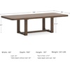 image:imageSignature Design by Ashley Yingden 1Piece Extendable Dining Table BrownLight Brown