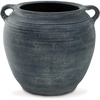 image:imageSignature Design by Ashley 12 Inch Rustic Ceramic Vase Distressed WhiteDark Blue