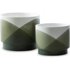image:imageSignature Design by Ashley Ardenridge Contemporary Ceramic Planter Set of 2 White amp Green