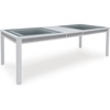 image:imageSignature Design by Ashley Chalanna Contemporary Dining Extension Table with 4 Legs and Rhinestone Accent Trim White