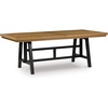 image:imageSignature Design by Ashley Galliden Contemporary Dining Extension Table with Removable Center Leaf Seats Up to 10 Light Brown amp Black