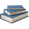 image:imageSignature Design by Ashley Jolina Retro 3 Piece Faux Book Keepsake Storage Box Set with Black Velvet Lining Nesting Design Set of 3 Blue